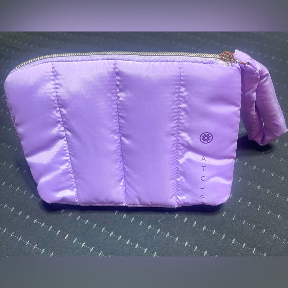 Tatcha Purple Cosmetic Bag